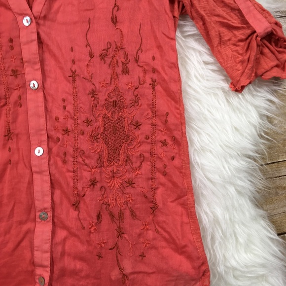 Tiny for ANTHRO Embroidered Button Down Blouse - Picture 3 of 7
